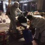 Pouring out the TRU self-leveling overlay