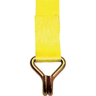 Security Chain Company CC2527 27 Yellow 2 Inline Ratchet Strap with Handle Ratchet and Grab Hooks 