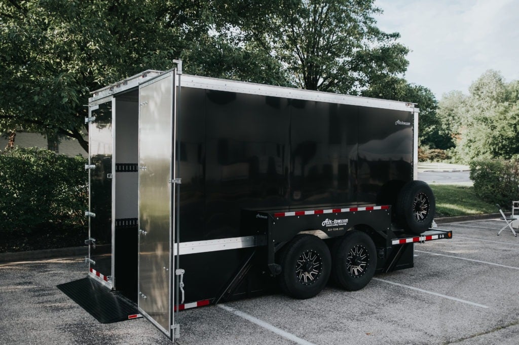 16' AirTow Black Enclosed Trailer Runyon Surface Prep