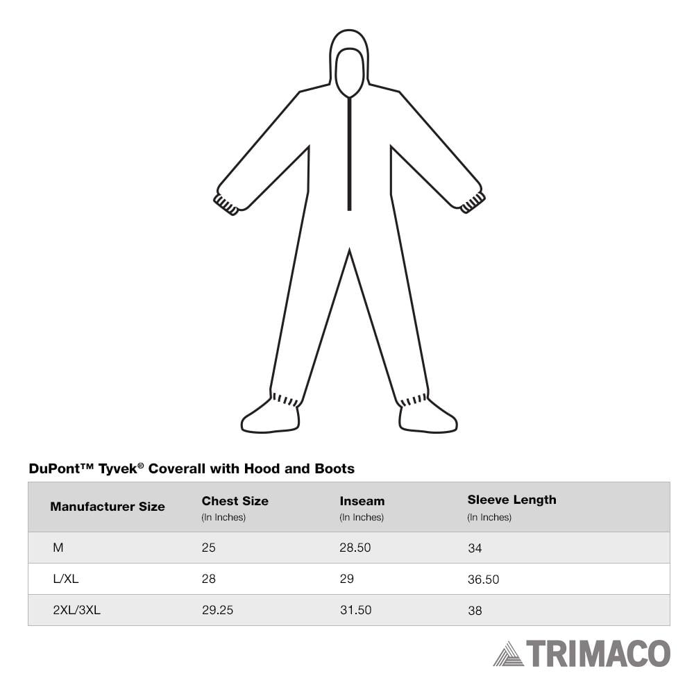 Dupont Tyvek 2XL Hooded Reusable Painter's Coveralls - Image 3