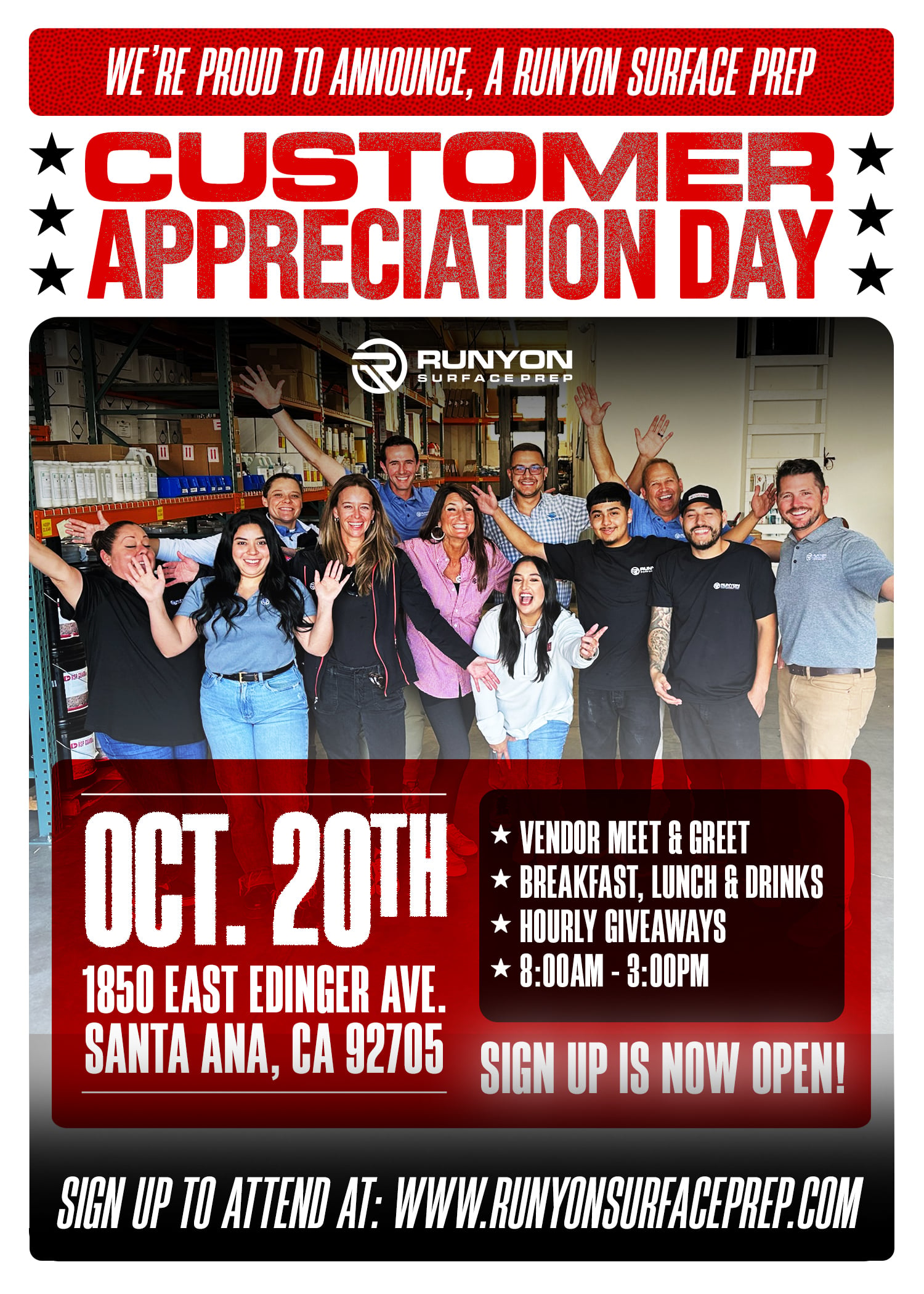 RUNYON SURFACE PREP SOCAL CUSTOMER APPRECIATION